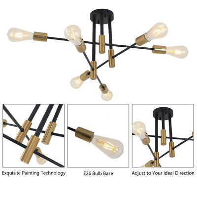Modern Pendant Light Sputnik Chandelier 6 light Ceiling Hanging Lighting Fixture