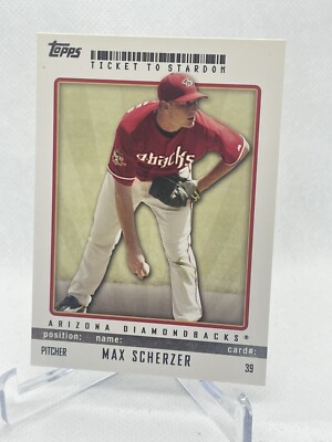 2009 Topps Ticket To Stardom Max Scherzer Diamondbacks Baseball 