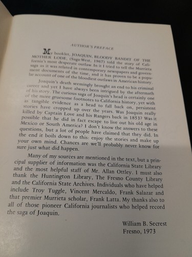 Vintage 1973 The Return of Joaquin by William B. Secrest Joaquin Murrieta - Picture 3 of 8