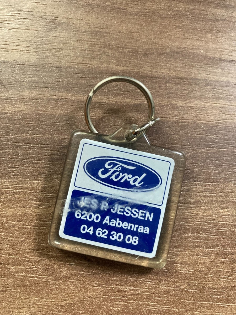 Porte-clés Vintage Ford – Plastique Danois Années 1980 – Concessionnaire Auto – Rare