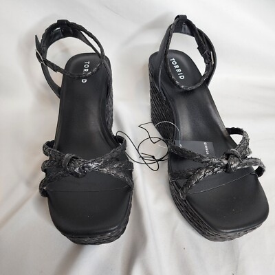 13W Torrid Black Strappy Raffia Platform 4 display picture 1