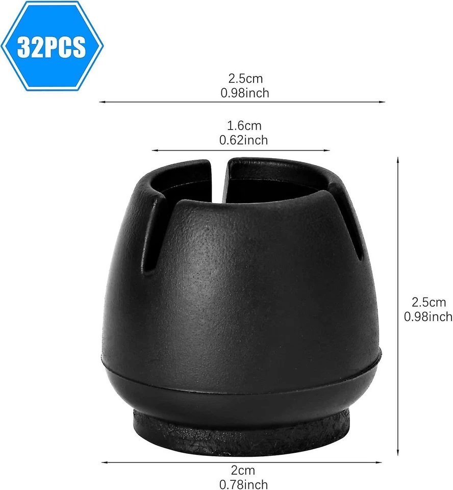 Rutschfeste Tisch- und Stuhlfüße aus Silikon, 32-teilige Stuhlbeinkappen - Bild 2 von 4