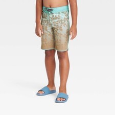 Boys' Palm Tree Print Board Shorts - art class  Green 7