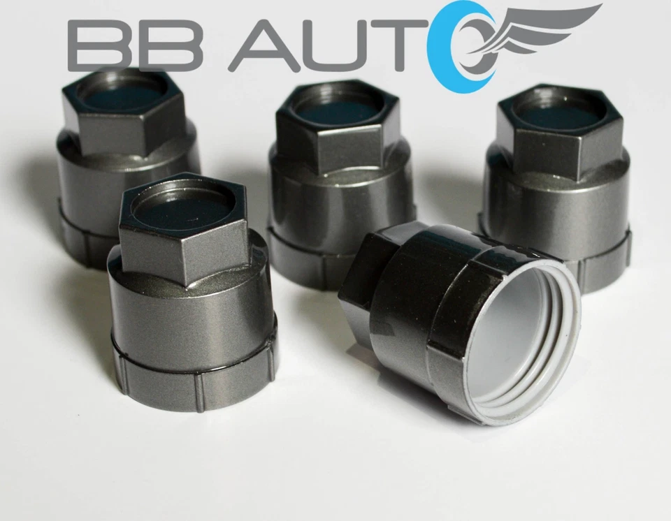 5 NUEVAS TAPAS DE TUERCAS GRIS OSCURO CHEVROLET GMC BUICK OLDSMOBILE PONTIAC Foto 3 de 3