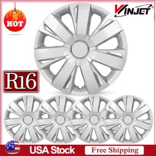 16 Set Of 4 Silver Wheel Covers Snap On Full Hub Caps Fit R16 Tire Steel Rim