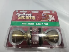 NEW Kwikset Passage Hall And Closet Polished Brass Door Knob FREE SHIP