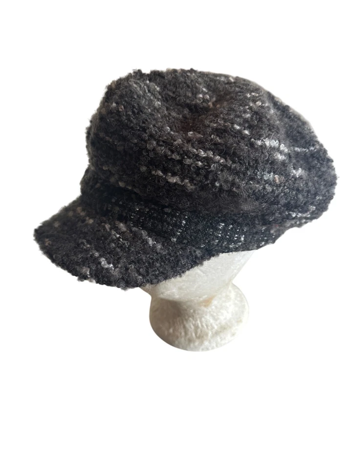 Женская кепка Nine West для газетчика стиль твид серая черная шерстяная смесь с подкладкой - Изображение 2 из 4