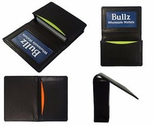 Lambskin leather credit card-ID holder case slim design black men's wallet