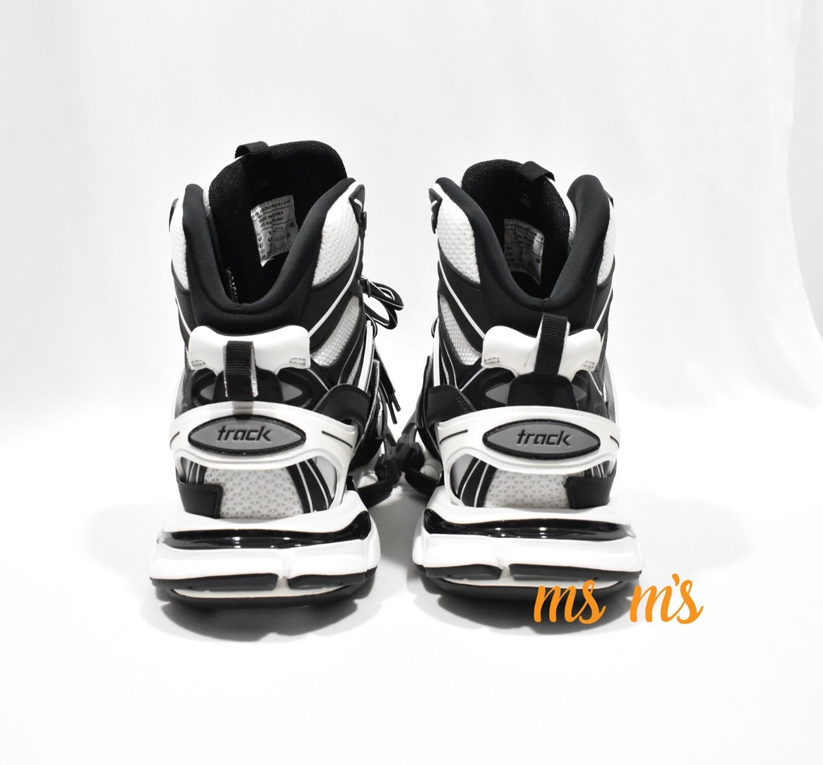 NIB BALENCIAGA BLANC/NOIR Leather Track High Top Caged  display picture 1