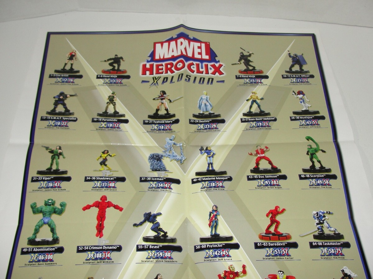 Marvel Heroclix Xplosion Set Checklist Poster 2003 Wizkids 20