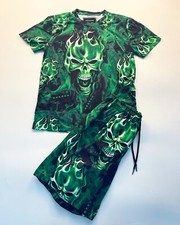 Men  s 100 Authentic Reason 2 P Set T-shirt Medium Sweat Shorts Medium