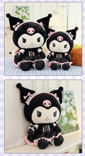 Cartoon Dark Kuromi Huge Plush Doll Bed Sofa Cushion Stuffed Plushie Toy Gift - Picture 11 of 17