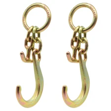 2 Pack 8 inch Tow Hook G70 J & T Hook/Ring Heavy Duty Towing Wrecker Roll Back