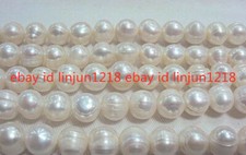 Huge 11-12mm Natural White BAROQUE Pearl Loose Beads 15"