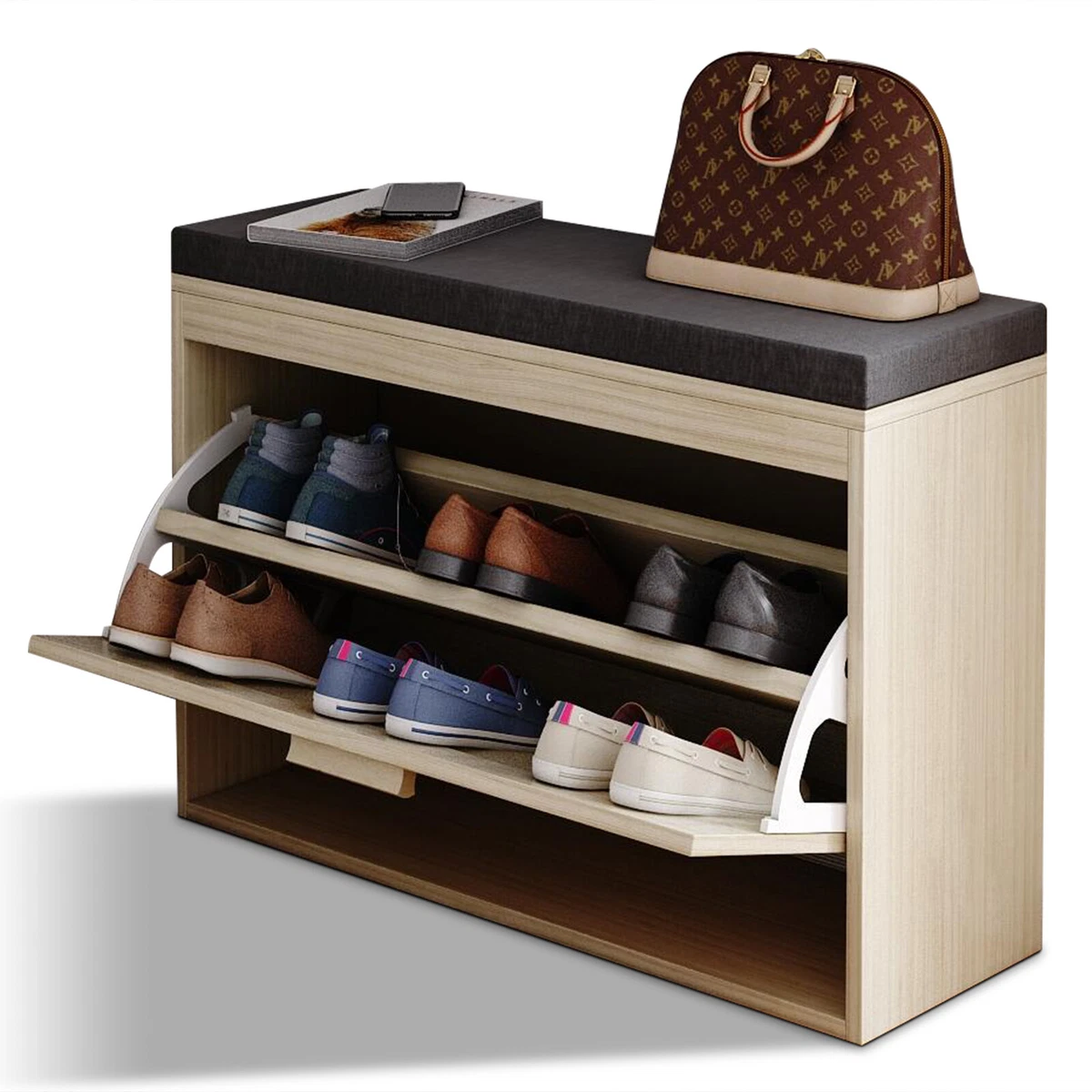  Entryway Bench with Hidden Shoe Storage,Shoe Rack