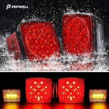 12v Rear Led Submersible Trailer Tail Lights Kit Boat Marker Truck Rv Waterproof