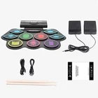 NEW Portable Electronic Roll Up Drum Kit 9 Silicone Pads Electric Hand Drum Set