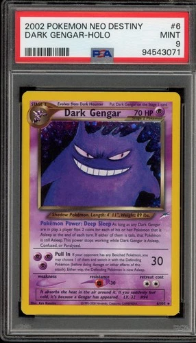 Pokemon Dark Gengar Neo Destiny Unlimited Holo Rare #6 PSA 9 Mint