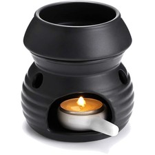 Duftlampe Keramik Aromaöl Brenner Teelichthalter Schwarz 22x16x15cm