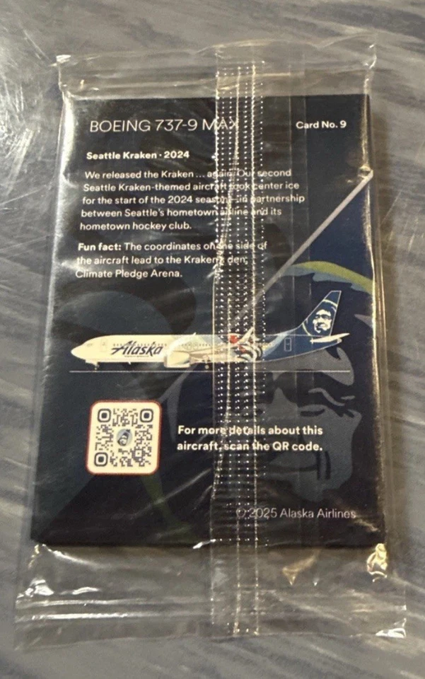 Tarjetas coleccionables oficiales de piloto de Alaska Airlines Boeing 737 - Juego de 8 Foto 2 de 2