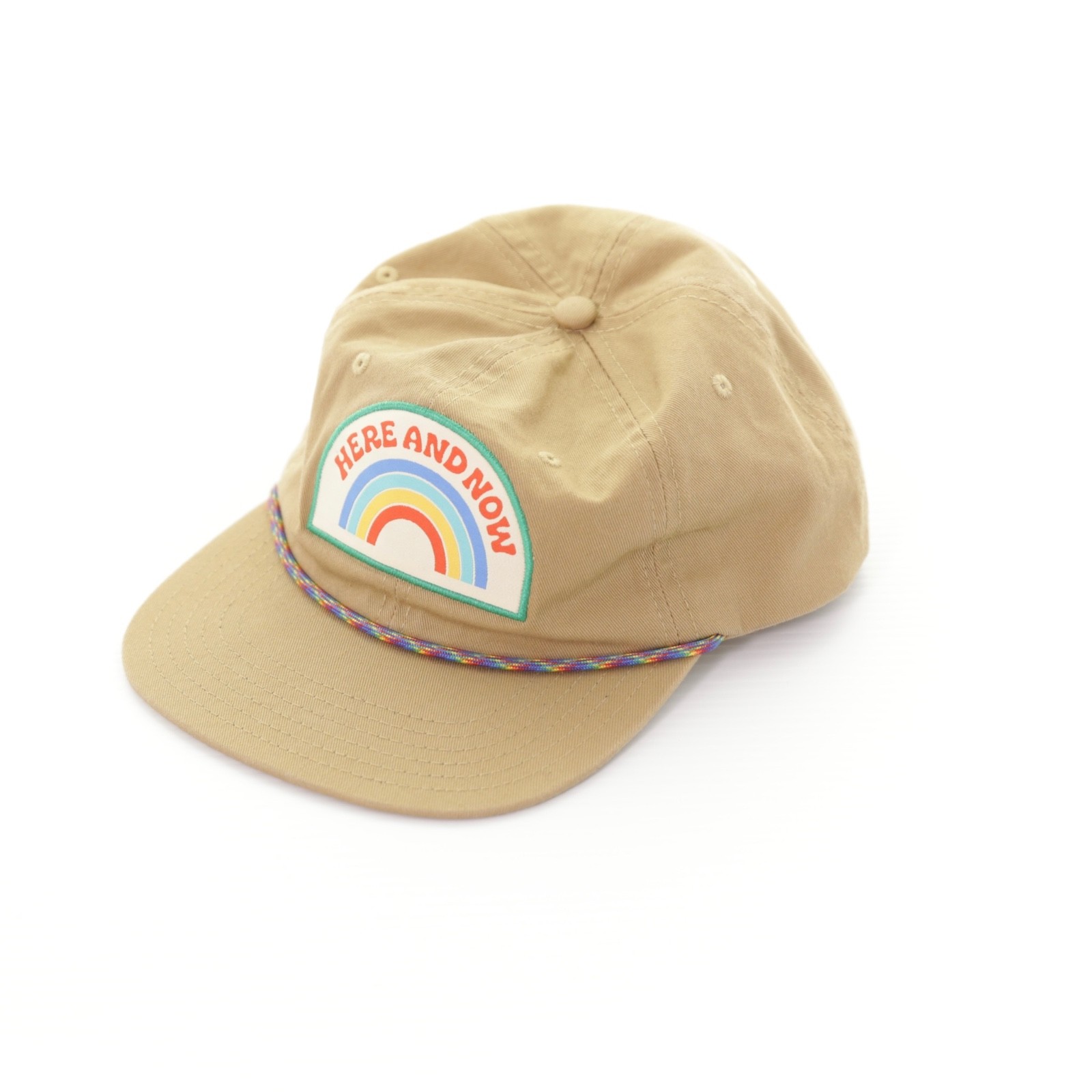 NWOT Trek Light Gear Here And Now Rainbow Graphic Tan Snapback Baseball Hat OS