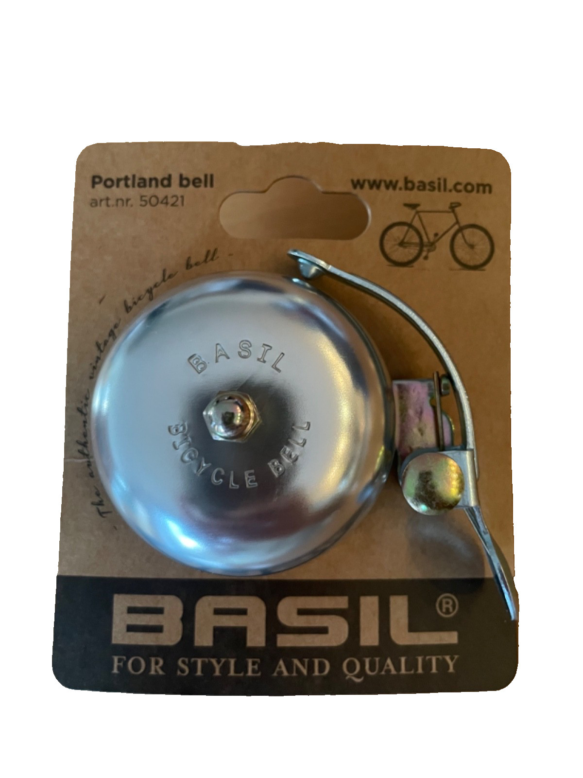 BASIL Fahrradklingel PORTLAND BELL BRASS 55mm, klassisch, alu natur (BAS-50421) - Image 3
