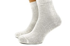 Men's Quick-Dry Breathable Organic Linen Flax Socks, Mesh, 7-9, 3-Pack