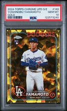 2024 Topps Chrome Sapphire - Yoshinobu Yamamoto PSA 10 Gold /50 RC