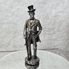 Hudson Pewter Villagers Reginald Man Top Hat Cane  #4210 Figurine 3"