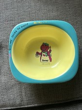 1992 Vintage Barney The Purple Dinosaur Loves To Paint Elandia Melamine Bowl