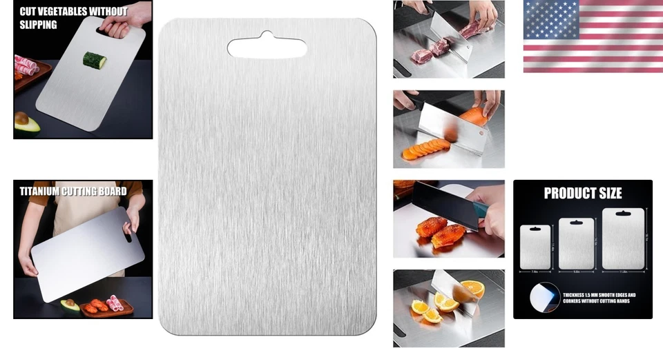 Универсальная титановая разделочная доска 18x12 дюймов - идеально подходит для всех овощей и мяса - Изображение 2 из 4