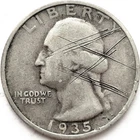 1935-D Washington Quarter 25C Good VG+ * Original Surfaces! 1935D Scratches #4