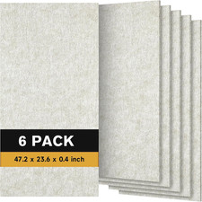 6 PCS Acoustic Panels, 47.2" X 23.6" Self-Adhesive Soundproof Wall Panels, High