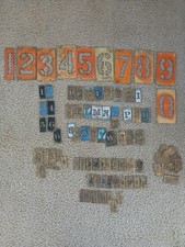 Vintage Brass Stencils Letters Numbers Punctuations 87 Piece Mixed Lot