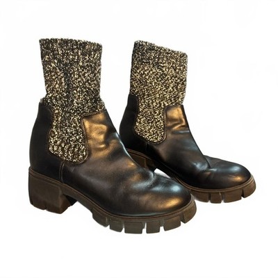 Black and Gray Women's Ankle Boots
