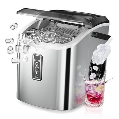 9 Cubes Ready in 6 Mins - 26lbs/24H - Self-Cleaning - Ice Maker Countertop