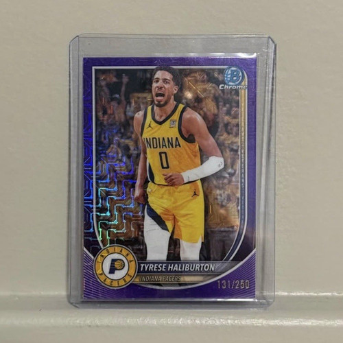 2025 Topps Bowman Tyrese Haliburton Pacers BCV-77 Chrome Purple /250
