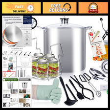 Stainless Steel Canning Pot Starter Kit - Water Bath Canner with Tools  Rack