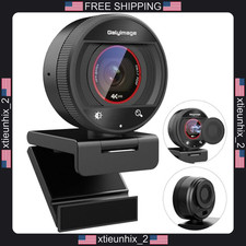 4K Webcam for PC with Auto-Focus, Microphone, Wide-Angle Lens
