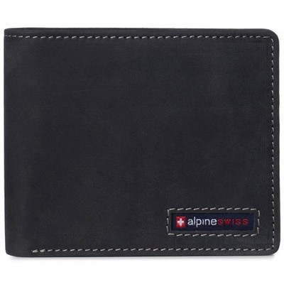 Alpine Swiss Men's Bifold Wallet, Slim Leather Wallet, RFID Blocking, Gift Box