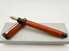 PARKER SENIOR DUOFOLD BIG RED PERMANITE FOUNTAIN PEN F 14K