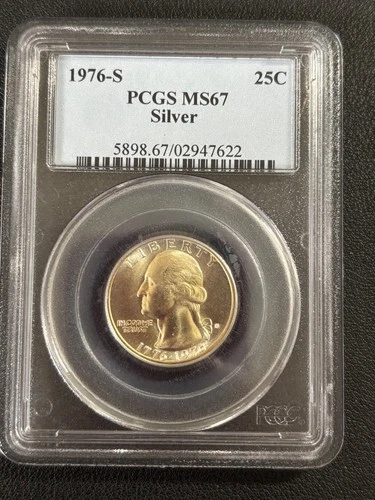 1976-S Washington Silver 25C Quarter - PCGS MS67