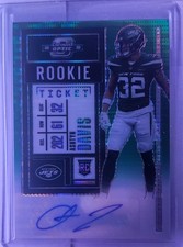2020 Contenders Optic - Rookie Ticket Auto Green Pulsar /27 - Ashtyn Davis - NYJ