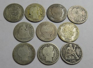 Barber and Seated Liberty dime lot__all different__10 coins