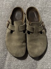 Birkenstock Boston Soft Footbed Taupe Suede Leather Clog Men's and Women's Shoes