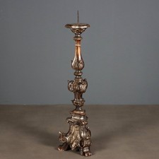 Torciere Antico Legno Intagliato Italia XIX Secolo Originale