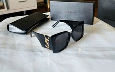 YSL Sunglasses With Gold Detailing Black Frame