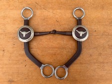 Silver  Iron Longhorn Steer Head Concho Western Horse Bit  5 1/4"