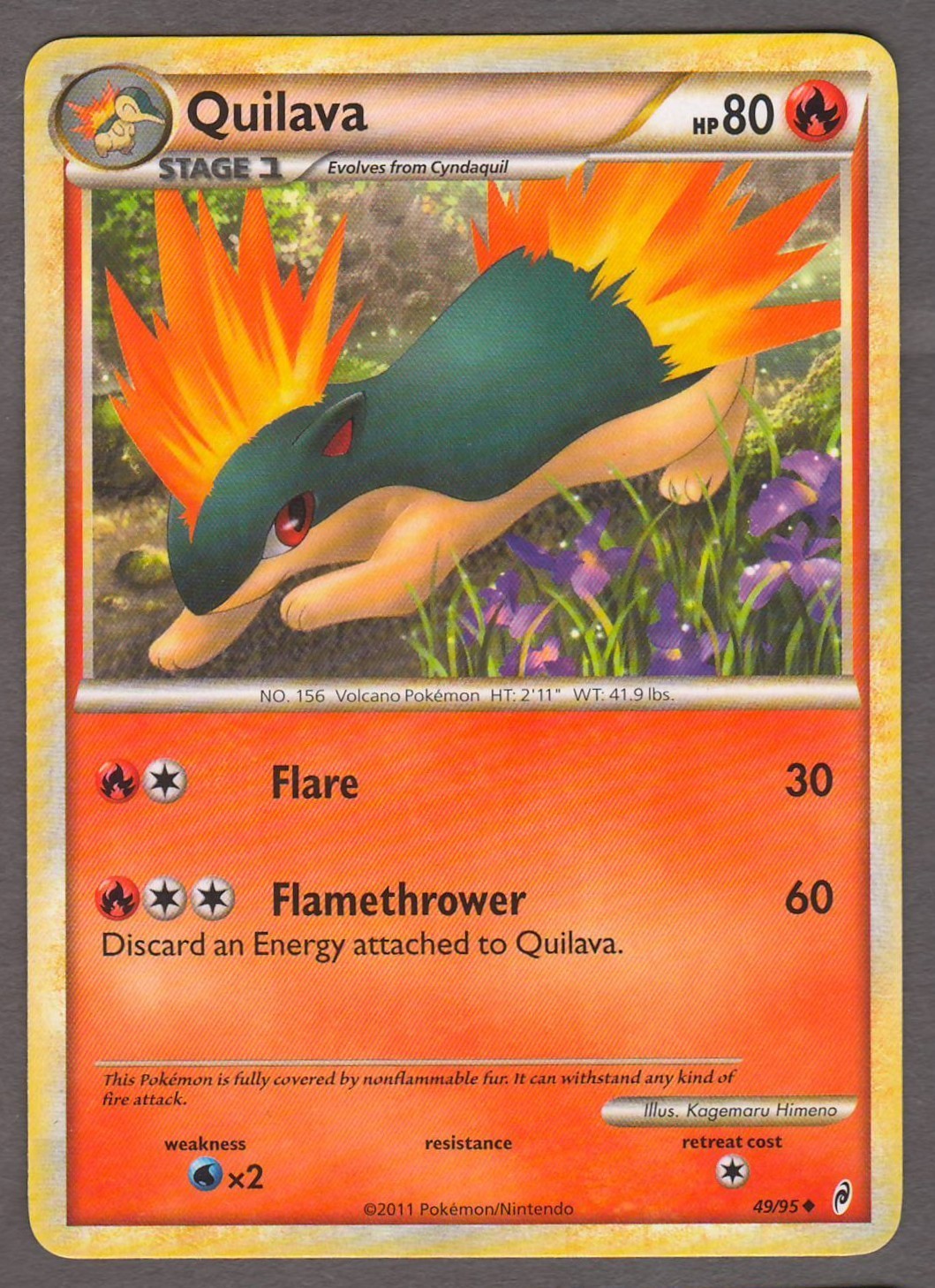 Quilava 49/95 Call of Legends Uncommon Fire Pokemon Card 2011 NM Regular