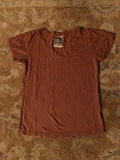 jungmaven tshirt orange hemp cotton womens small